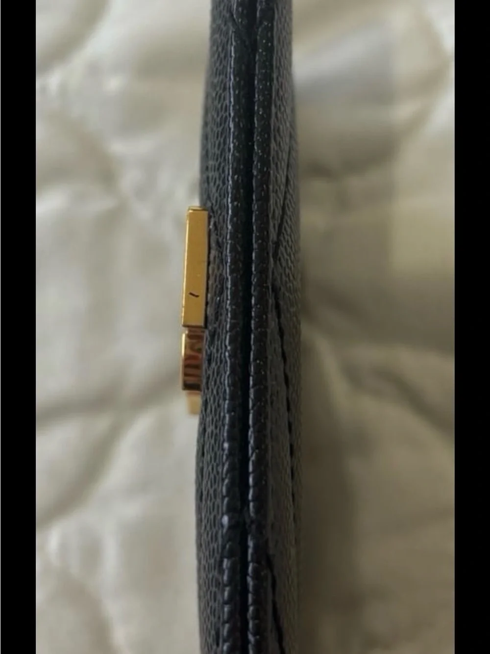 Saint Laurent Black Quilted Card Holder with Gold YSL Emblem